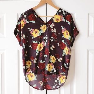 Floral top 100% silk